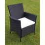 9 Piece Outdoor Dining Set with Cushions Poly Rattan Black Image 3