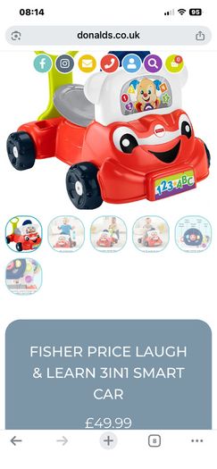 Fisher Price laugh and learn 3in1 smart car