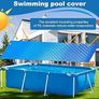 Rectangular pool cover, protective cover, swimming pool solar tarpaulins, bubble wrap, swimming pool insulation film, thicker and more durable, dust and leaf repellent, can be cut to size, blue Image 2