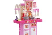 Kitchen Playset Kids Pretend Cooking Play Toy 48 Piece Accessories Pink