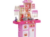 main image for ad Kitchen Playset Kids Pretend Cooking Play Toy 48 Piece Accessories Pink