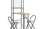 Folding Dining Set 3 Pieces with Storage Rack - Free Delivery Nationwide
