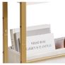 Narrow Side Table, 3-Tier Slim End Table with Fabric Basket, Modern Sofa Table for Narrow and Small Spaces, with Gold Metal Frame, White Image 3