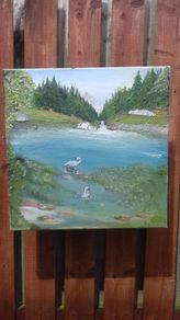 Swan oil painting
