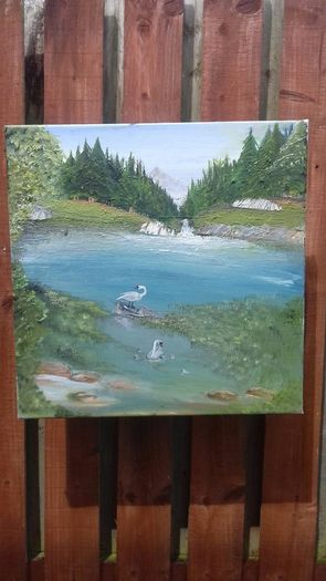 Swan oil painting