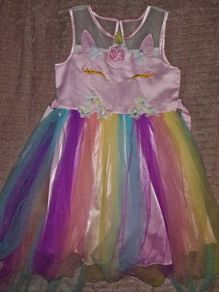 Girls unicorn party dress - size 9 to 10 years