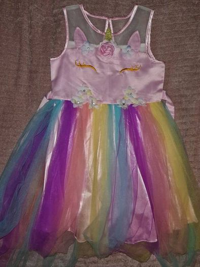 Girls unicorn party dress - size 9 to 10 years