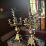 Large brass antique candelabra's pair Image 2