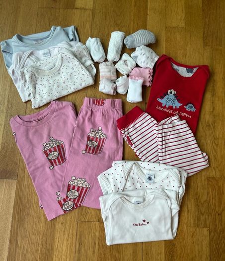 Petit Bateau and Marks & Spencer baby girl clothing bundle