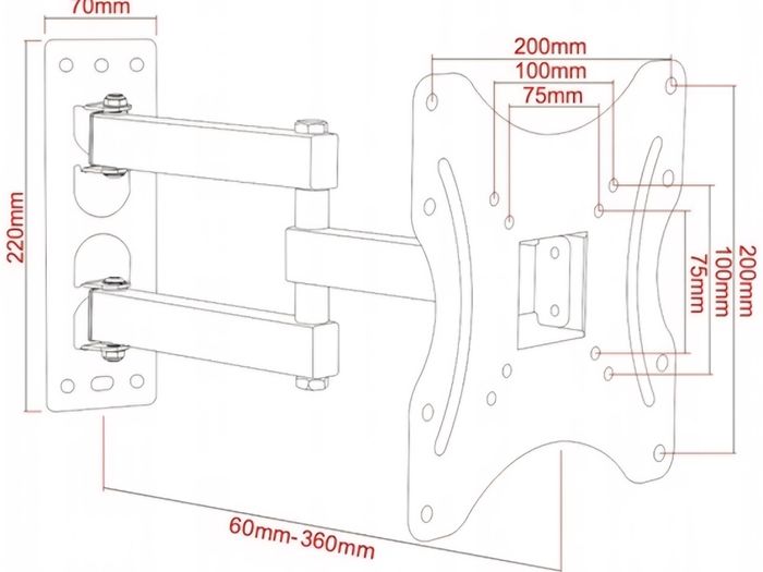 TV Wall Mount Bracket Arm Tilt Swivel 19-42"