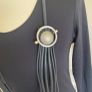 Statement necklace black/silver rubber/metal Image 3