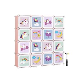 Cube Storage Shelving System for Kids Set of 16 Cubes