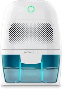 MONHOUSE Mini Air Dehumidifier 600ml Portable, Compact & Quiet Moisture Absorber for Home, Bedroom Damp, Car, Office, Garage, Caravan & Basement - Electric Mould Remover