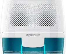 MONHOUSE Mini Air Dehumidifier 600ml Portable, Compact & Quiet Moisture Absorber for Home, Bedroom Damp, Car, Office, Garage, Caravan & Basement - Electric Mould Remover