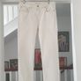 White Jeans With Cute Lace Hems Size Uk 12 Image 3