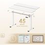 Electric Standing Desk, 120x60cm Height Adjustable Desk with 2 Memory Presets, Quiet Sit Stand Desk for Home Office Bedroom Living Room, Ergonomic Computer Desk with Hooks & Cable Holes, White Image 4