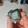 136 - Antique Sea Glass Cork Burst Top Inkwell Collectible Decorative Bottle Image 7