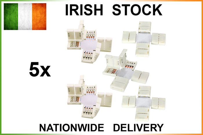 RGB LED Strip Light Connectors + Shape Adapters 4pin NO Soldering