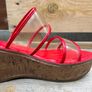 DKNY Red Clear Strap Cork Wedge Sandals | Size EU 36 UK 3 Image 7