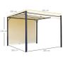 Metal Pergola With Canopy Retractable Pergola Canopy 3Lx3Wx2.3H m Garden Gazebo Party Tent Sun Shelter Cover Image 2