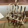Antique Art Deco Silver Plated Toast Rack Made in England 4 Slice Rack Letter Rack Organiser Ball Feet Image 9