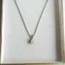 Vintage Sterling Silver CZ Crystal Teardrop Pendant Snake Necklace length 19" - 5,4g Image 2