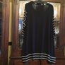DORIS STREICH  . FURTHER REDUCED.   NEW a really nice tunic in black with white stripes on the sleeves and hemline . Length is 37 inches. Image 2