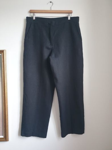 Carolyn Donelly Black Linen Trousers Size Uk 16