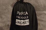 New XL Black parka packable jacket