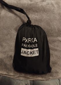 New XL Black parka packable jacket