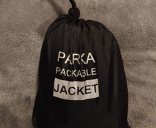 New XL Black parka packable jacket