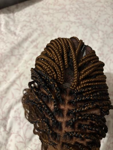 Wig- Brown 30 inches 360 ear to ear frontal knotless braided wig