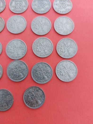 27 English Sixpence's Date Run, including key date 1952