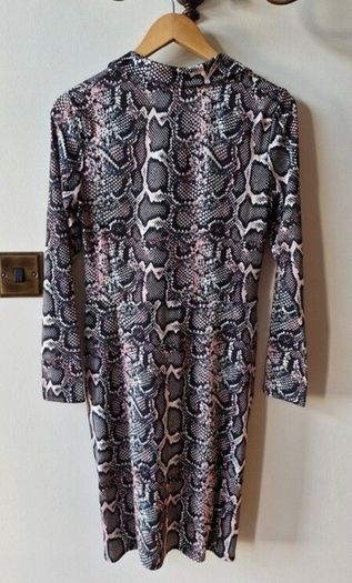 Snake print dress with faux wrap