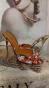 Black and Red High Heels Size 9
