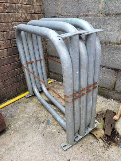 galvanised bike rack hoop bridges.