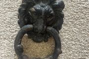 Antique Black Rustic Lion Head Door Knocker