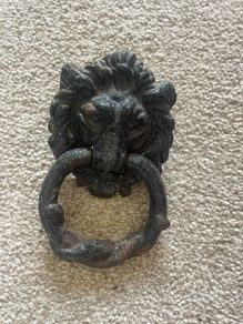 Antique Black Rustic Lion Head Door Knocker