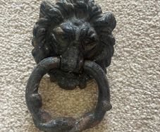 Antique Black Rustic Lion Head Door Knocker