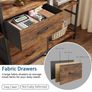 4-Tier Bookcase with Drawers, 100cm Wide Rustic Brown Shelving Unit 142cm Height, 10 Open Shelves + 3 Fabric Drawers, Industrial Rustic, For Living/Bedroom/Home Office, Large Storage Image 8