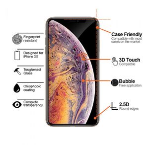 iPhone XS Tempered Glass Screen Protector - Case Friendly