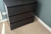 IKEA MALM 3 Drawer Chest Black