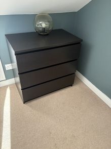 IKEA MALM 3 Drawer Chest Black