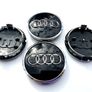 Set/4x 61mm Gloss BLACK 3D AUDI alloy wheel centre caps cap  4M0601170JG3 Hub Cover Image 7