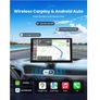 Jzones Carplay Screen for Car, 9" Portable Wireless Carplay&Android Auto, 4K Dash Cam,1080P Backup Camera, Car Stereo Image 2