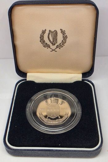 Ireland 1988 Proof 50p Fifty Pence Dublin Millennium 988-1988 Commemorative Coin in Original Holder with COA