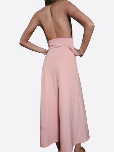 Zara blush pink halterneck backless dress