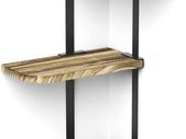 Corner Shelf, 3 Tiers Rustic Wood Floating Shelves for Bedroom, Living Room, Bathroom, Kitchen and Office etc, Carbonized Black