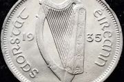 [#91] - Ireland 1935 | Irish 6d | Six Pence | Wolfhound | KM.5