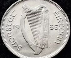 [#91] - Ireland 1935 | Irish 6d | Six Pence | Wolfhound | KM.5